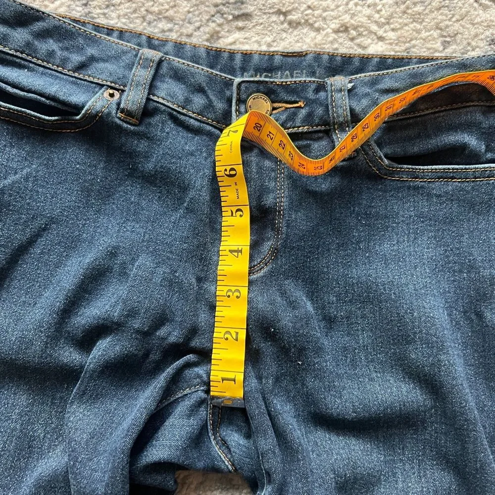 Michael Kors Skinny Jeans Women's Size 4 Dark Wash Stretch Denim MK Logo Pocket
